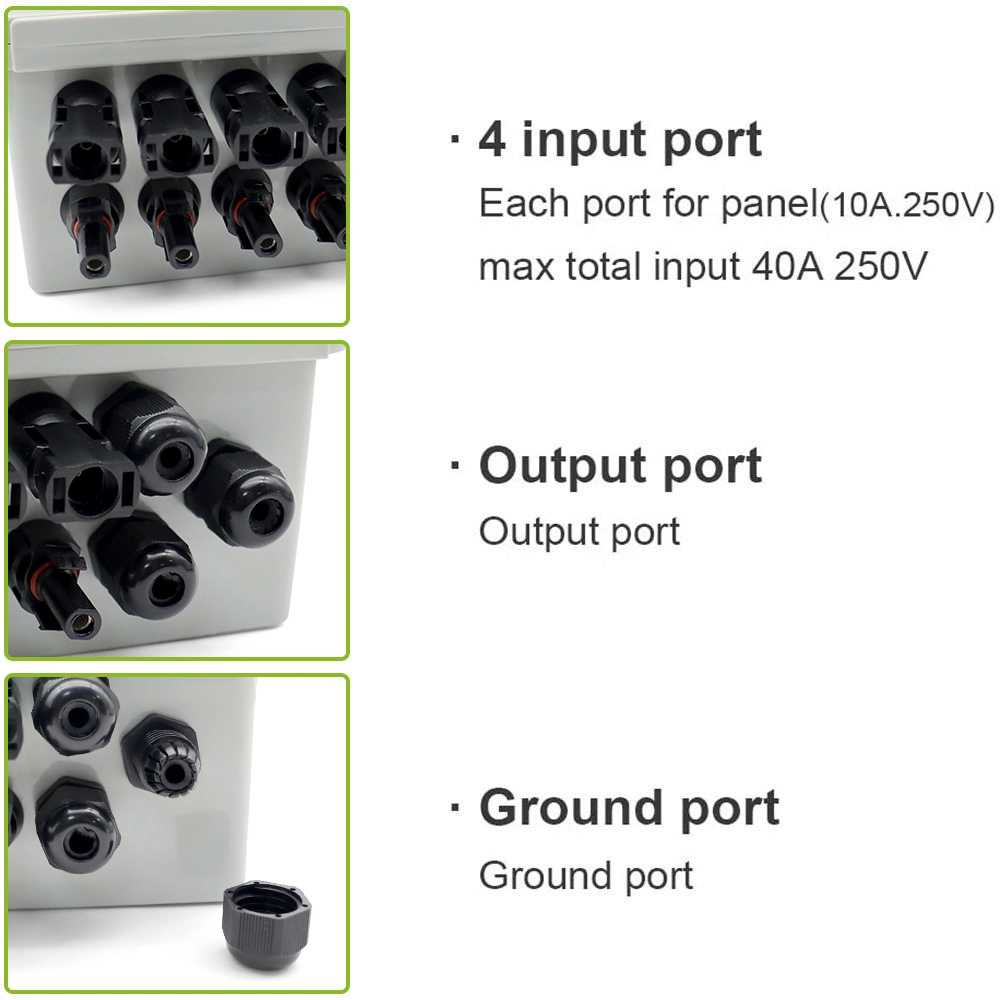 Wholesale Factory Price 6 in 1 out 32A 1000V DC Solar PV Array Plastic Combiner Box IP65 Waterproof Combiner Box with Solar Connector