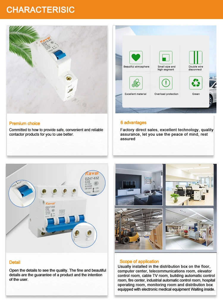 Free Sample! AC Mini Circuit Breaker Dz47 MCB 63 C16 MCB