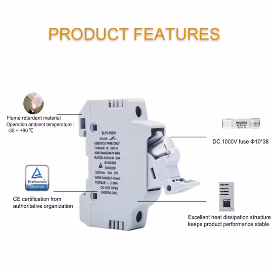 ベストプライス DC 1-30A 1 相 10X38mm ヒューズベース保護ヒューズ太陽光発電システム用